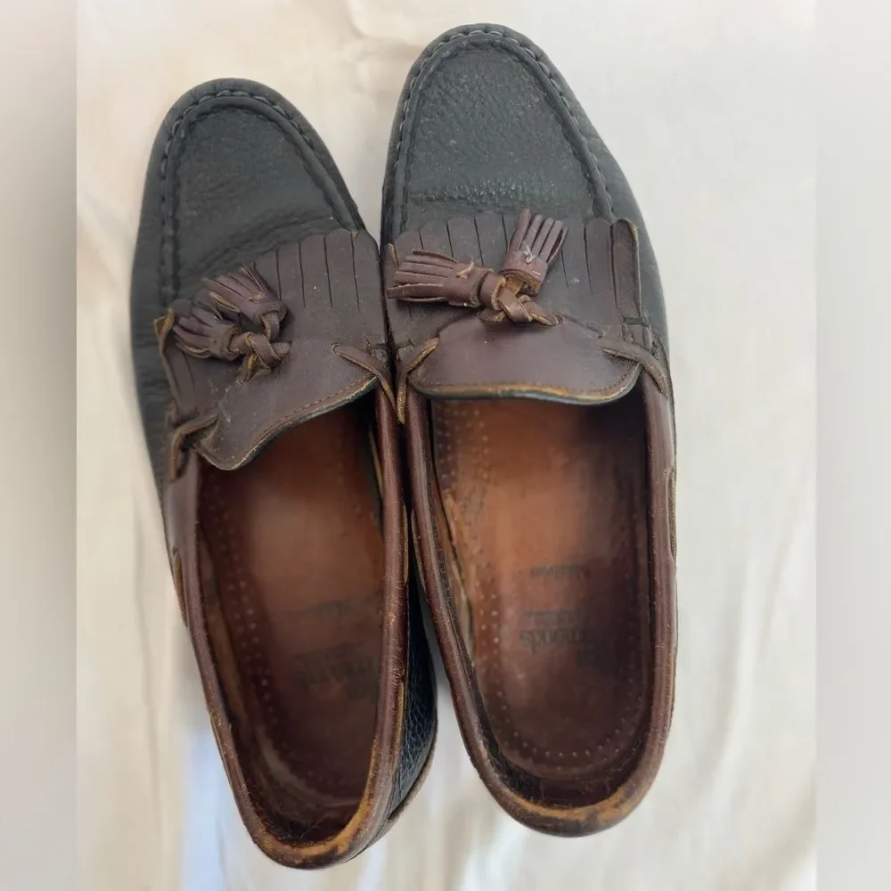 Allen Edmonds Size 8.5 D Nashua Tassel‎ Loafers Slip On Dress Shoes Black/Brown